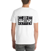 c2c-men-matter-t-shirt-white-front – Vista frontal de la camiseta C2C Men Matter White, diseño streetwear.