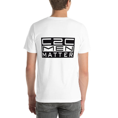 c2c-men-matter-t-shirt-white-front – Vista frontal de la camiseta C2C Men Matter White, diseño streetwear.