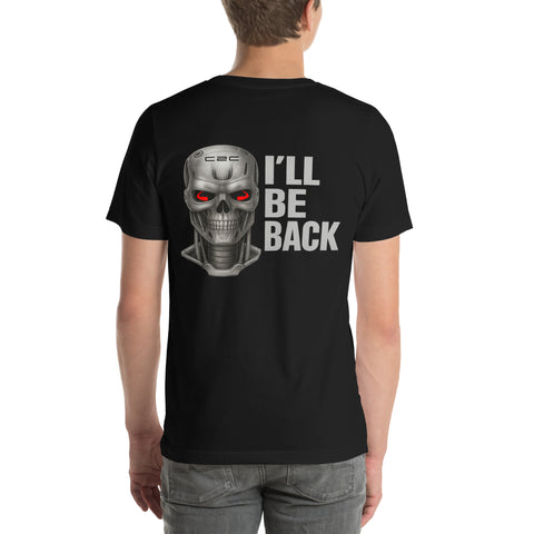 Camiseta negra con diseño Terminator I’ll Be Back de C2C Spanish Style